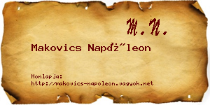 Makovics Napóleon névjegykártya